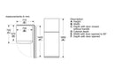Bosch Series 4 free-standing fridge-freezer with freezer at top 186 x 70 cm Stainless steel look KDN55NL2E8