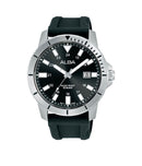 ALBA Men's Hand Watch ACTIVE Black Silicone Strap, Black Dial AS9S01X1