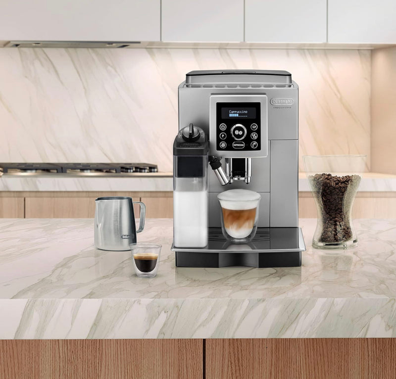 De'Longhi ECAM 23.460.SB Fully Automatic Coffee Machine (15 Bar Pressure, Automatic Cappuccino System, LCD Panel, Automatic Cleaning) 2 Years Warranty