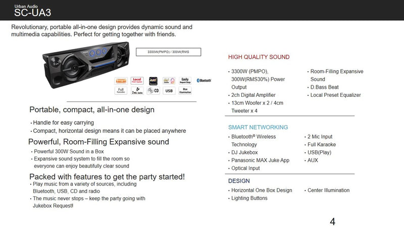 Panasonic Party Speaker SC-UA3