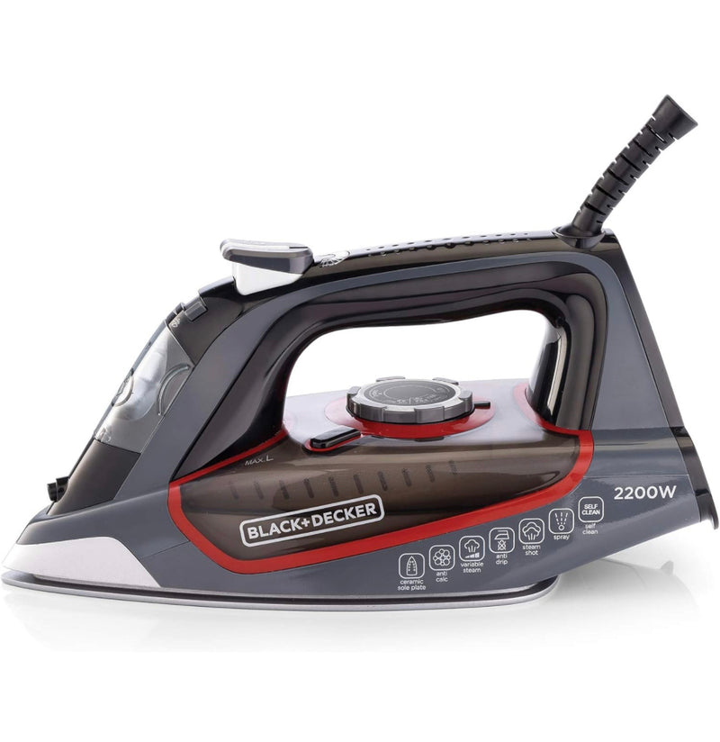 Black & Decker 2200 Watt Steam Iron With Ceramic Soleplate, X2050-B5