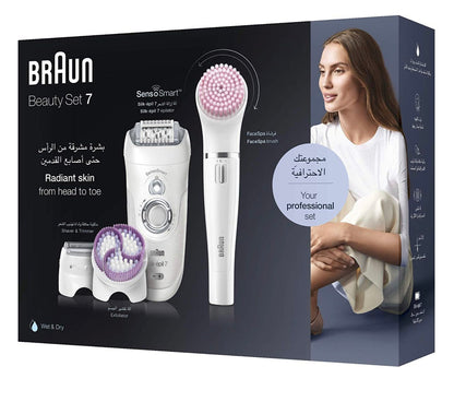 BRAUN Silk-Epil 7 SES 7885 SensoSmart Beauty With 4 Attachments White