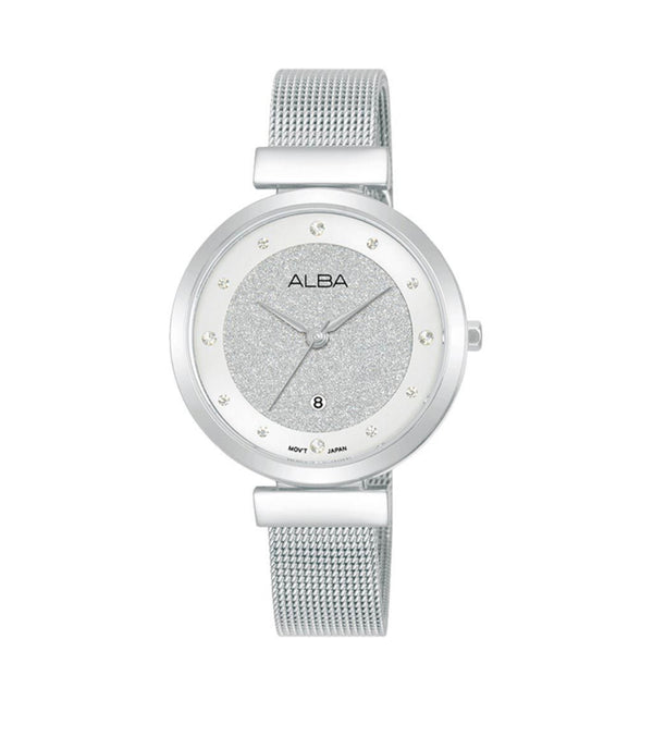 ALBA Ladies' Hand Watch FASHION Stainless Band, Silver Dial AH7CG9X1