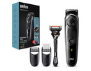 Braun Beard Trimmer 5 BT5342 with Precision dial, 2 attachments and Gillette ProGlide razor, Black/Grey