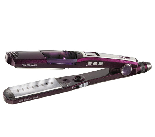 Babyliss ST396 iPro 230 Steam Wet and Dry Hair Straightener 230C, Titanium Ceramic and Mini Straightener