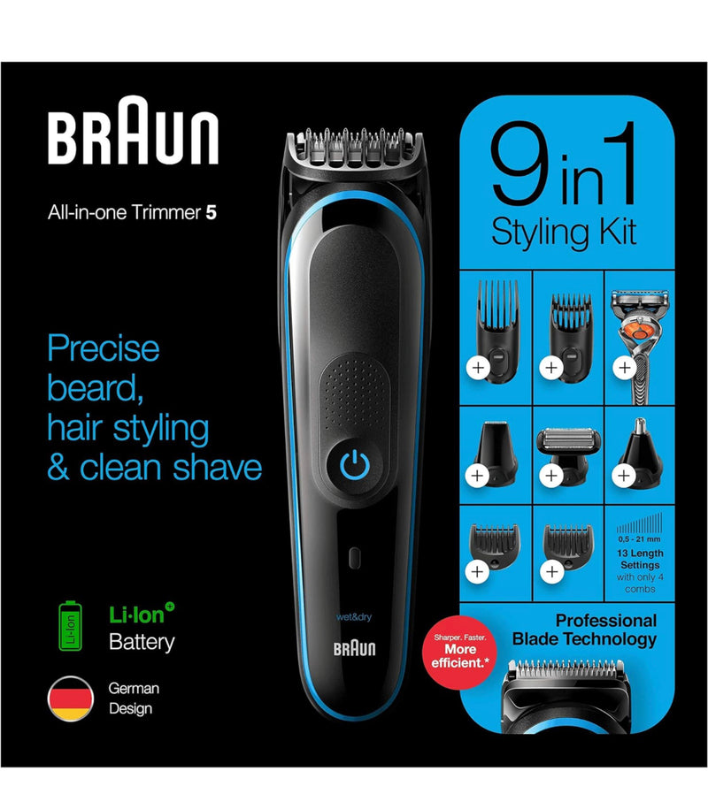 Braun 9-In-1 Trimmer MGK5280 With Gillette Fusion Proglide Razor