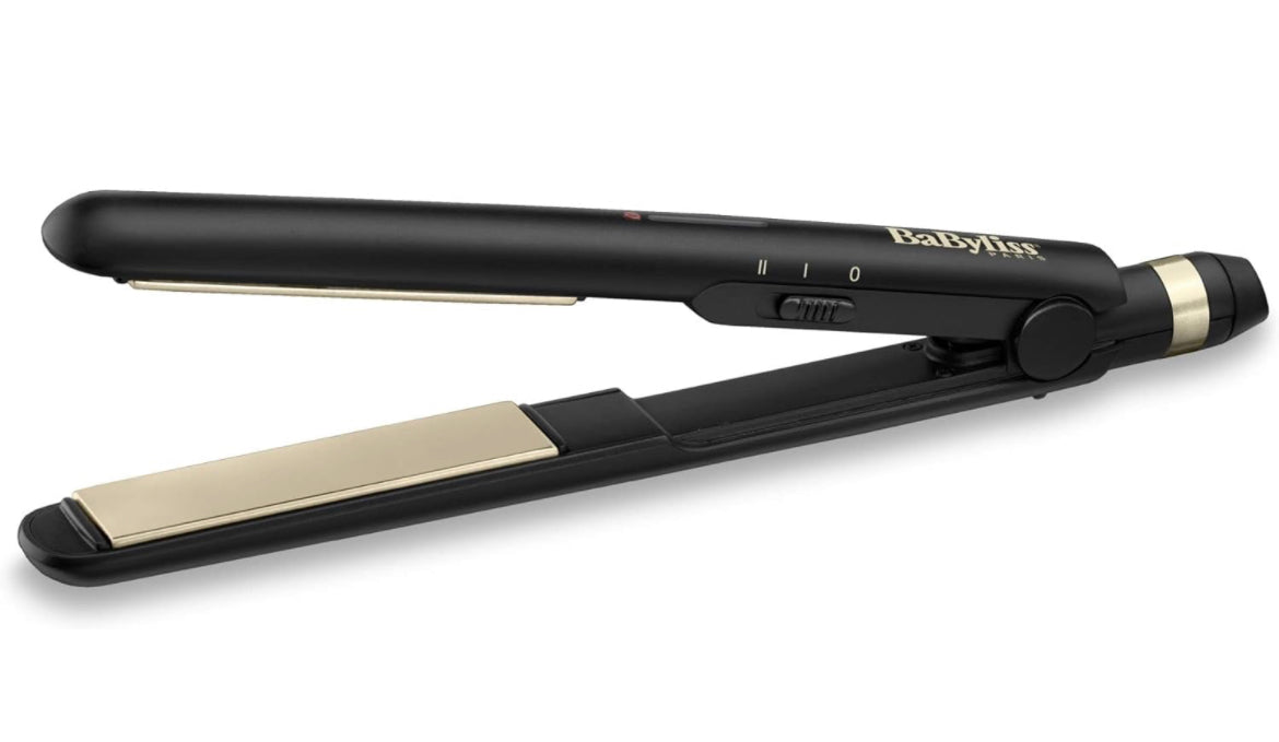 Babyliss Hair Straightener 25 mm Ceramic plate, 2 Temp Up to 230C, Heat protective Mat, Black, Small, ST089E