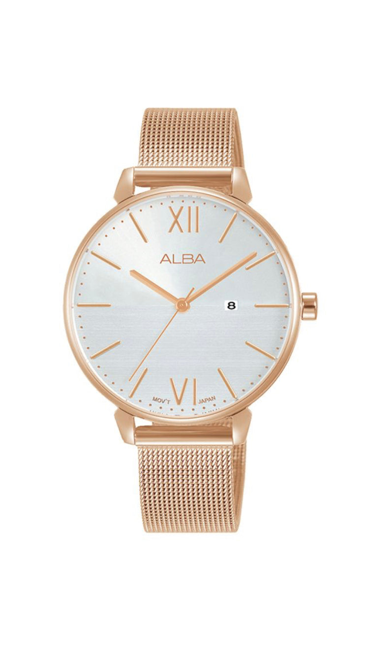 ALBA Ladies' Hand Watch FASHION Stainless Band, Silver Dial AH7AE2X1