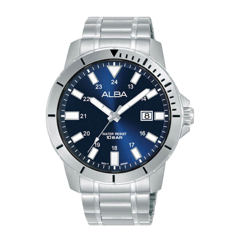 ALBA Men's Hand Watch ACTIVE Stainless Band, Blue Dial AS9R97X1