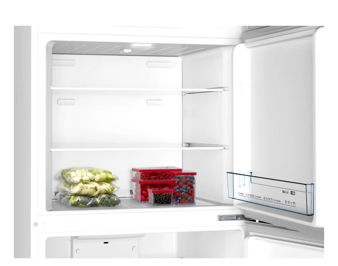 Bosch Series 4 free-standing fridge-freezer with freezer at top 186 x 70 cm Stainless steel look KDN55NL2E8