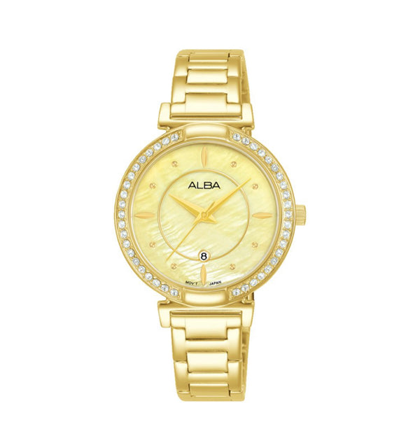 ALBA Ladies' Watch FASHION Stainless Band, Champagne MOP Dial AH7BE8X1
