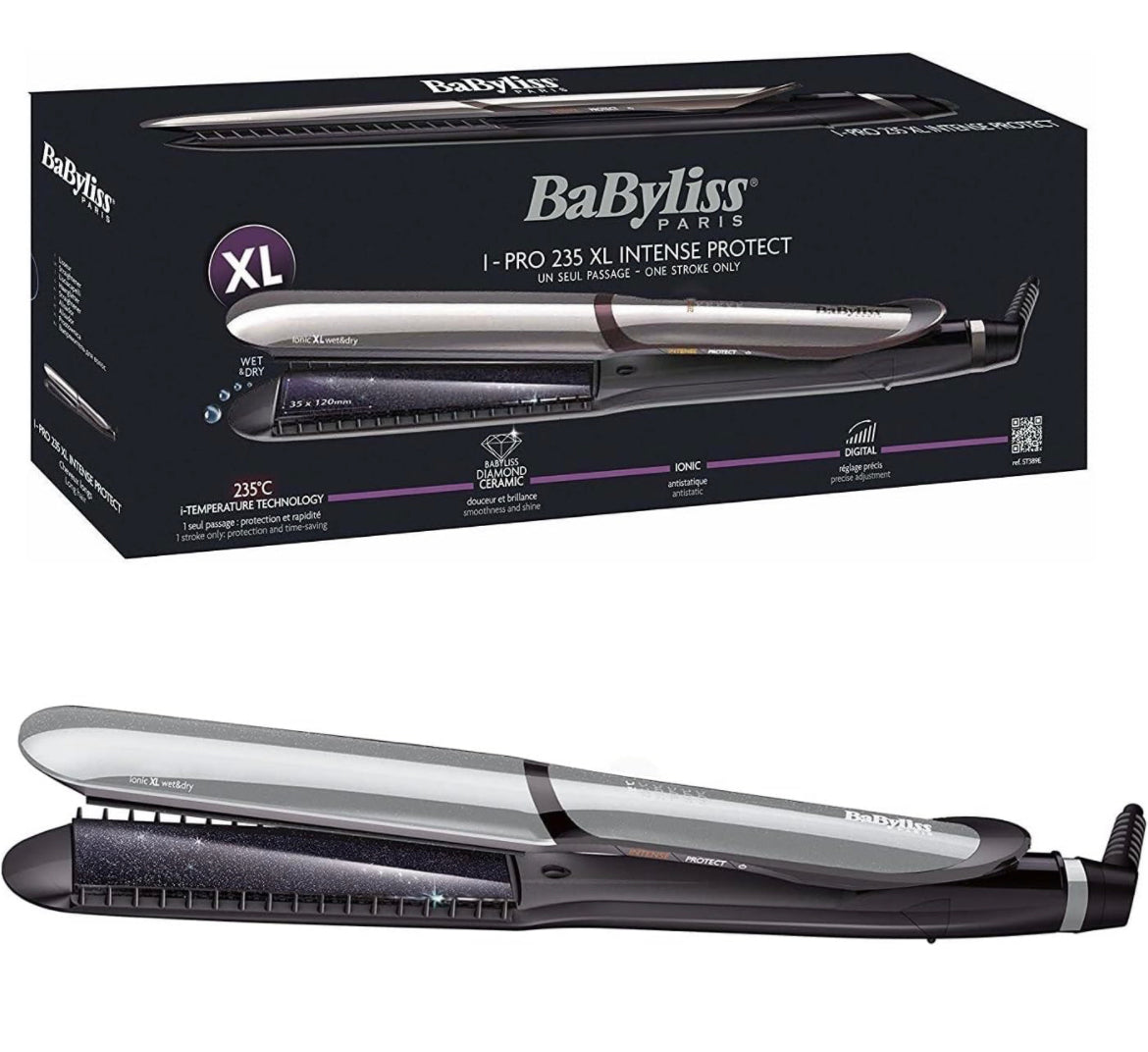 Babyliss ST389E I Pro 35mm XL Ceramic Hair Straightener (Silver)