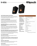 Klipsch R-40SA Dolby Atmos  Surround Sound Speakers