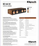 Klipsch RC-64 III
CENTER CHANNEL SPEAKER (Black Ash)