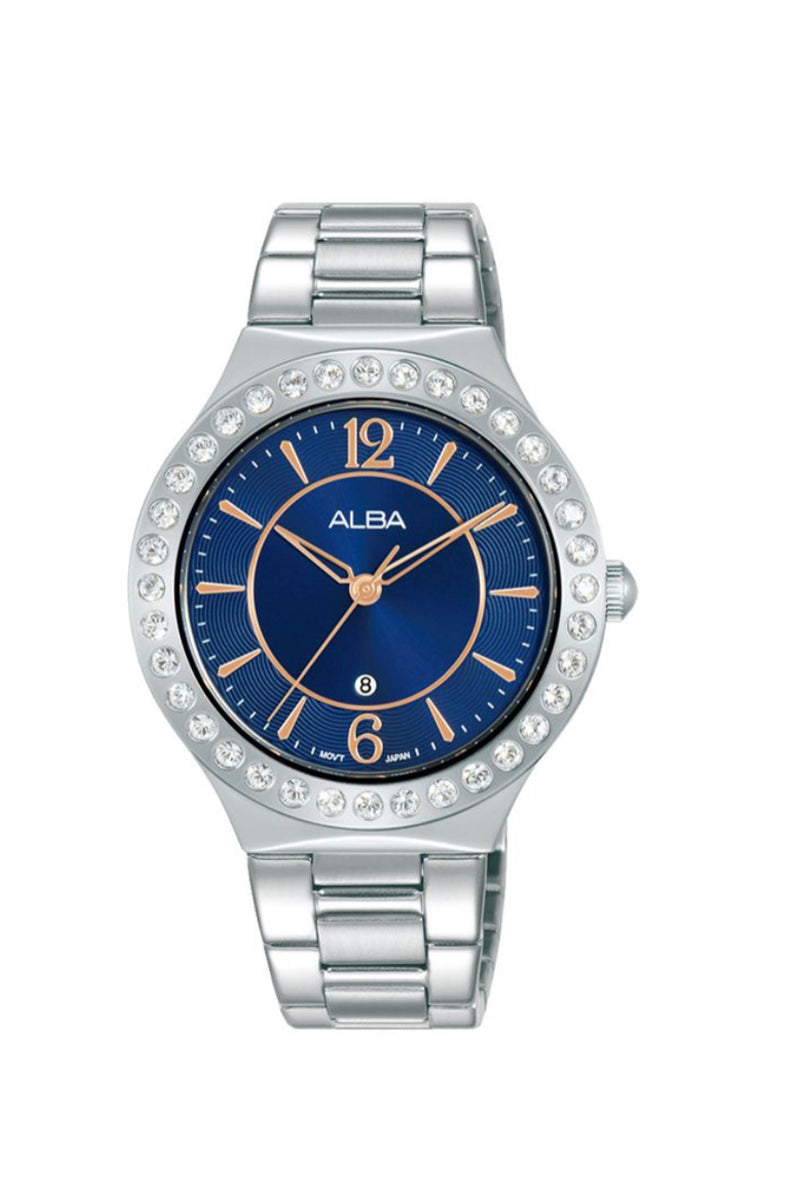 ALBA Ladies' Hand Watch FASHION Stainless Band, Blue Dial AH7Z93X1