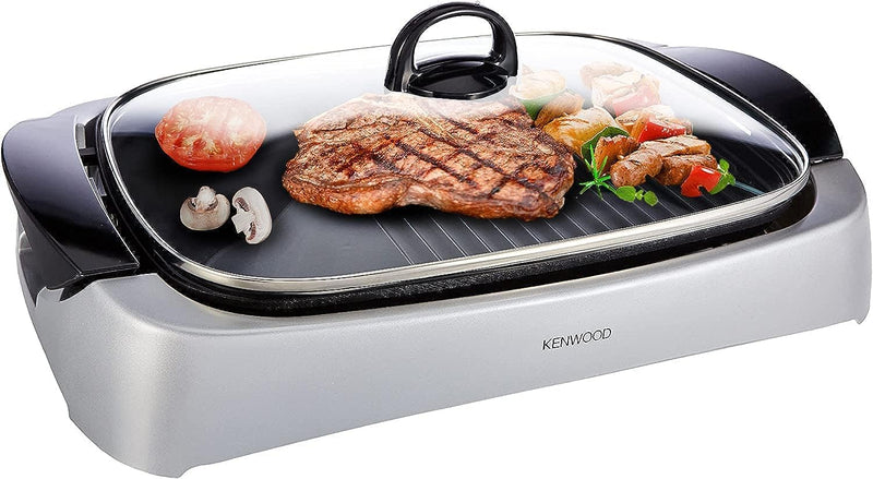 Kenwood HG266 Health Grill with Glass Lid - 2000 W Silver