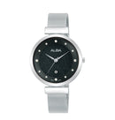 ALBA Ladies' Hand Watch FASHION Stainless Band, Black Dial AH7CA5X1