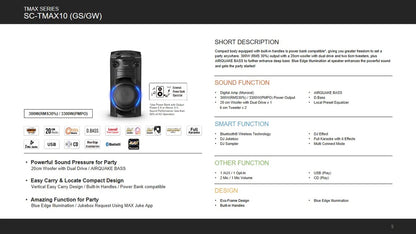 Panasonic Party Speaker SC-TMAX10 (GS/GW)