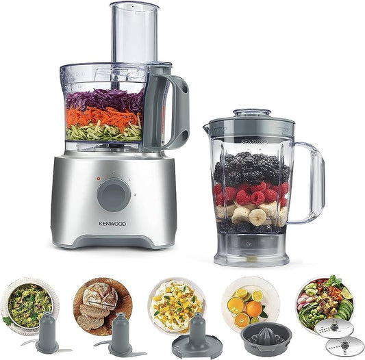 Kenwood FDP301S Plastic Food Processor - 800 Watt, Silver (2Year Warranty)