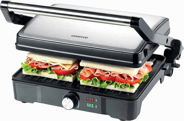 Kenwood contact grill,2000w, adjustable grill positions, silver,HGM31.000SI