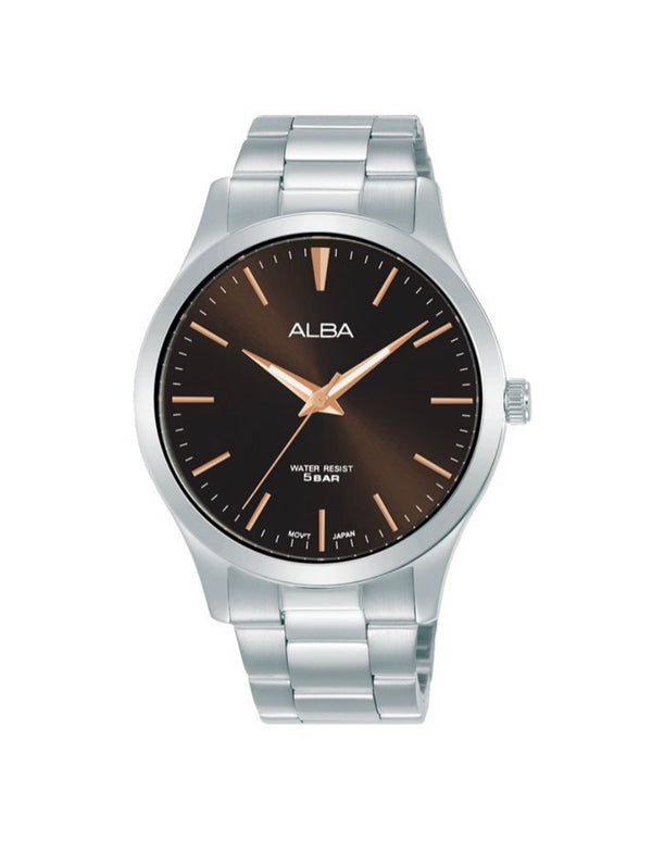 ALBA Men's Hand Watch STANDARD Stainless Band, Brown Dial ARSY97X1