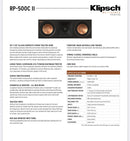 Klipsch RP-500C II
CENTER CHANNEL SPEAKER