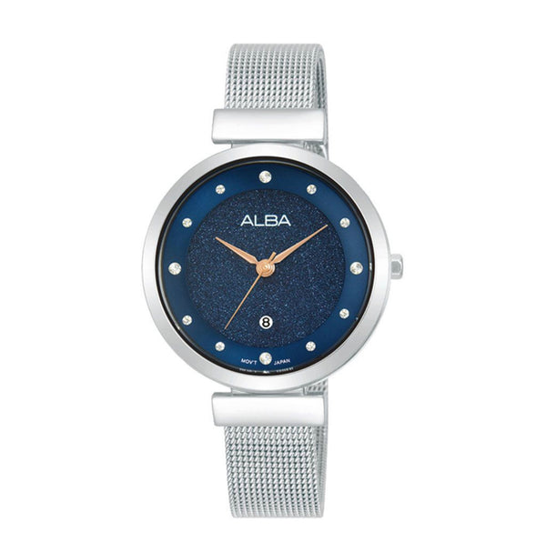 ALBA Ladies' Hand Watch FASHION Stainless Band, Blue Dial AH7CA3X1