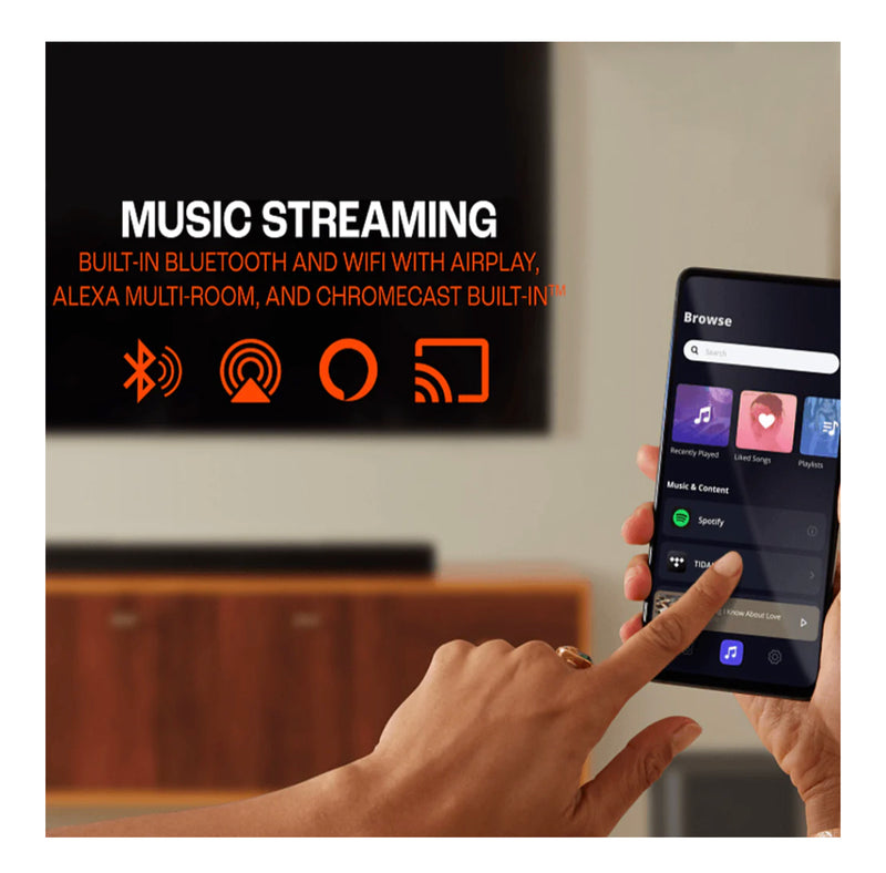 JBL Bar 1300 Powered 11.1.4-channel sound bar system with Bluetooth®, Wi-Fi, Apple AirPlay® 2, DTS:X®, and Dolby Atmos®