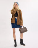 Coach Rowan Satchel Bag Dark Stone