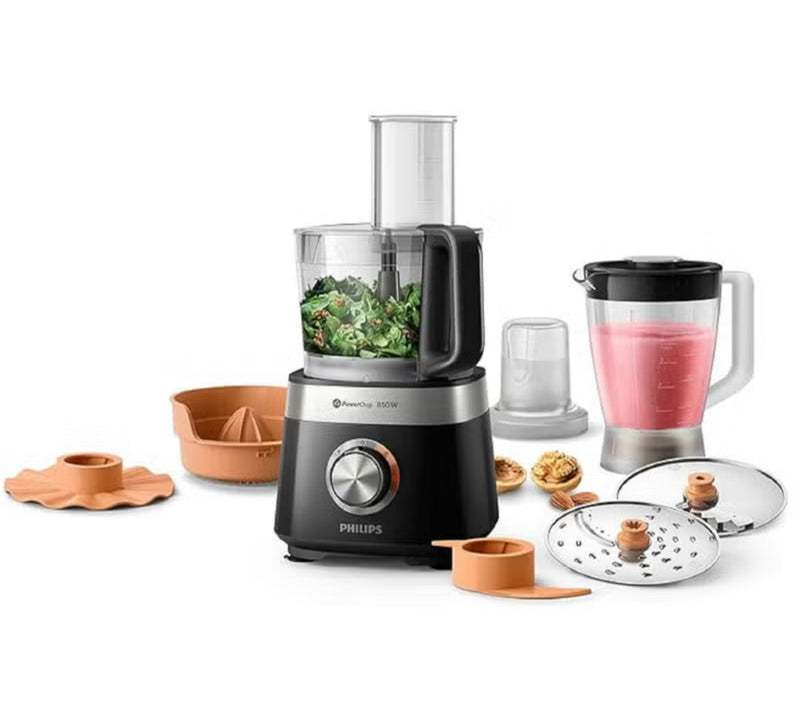 Philips Compact food Processor - 850W, 2.1L, 31 functions, Black - HR7530/10 (2 Years Warranty)