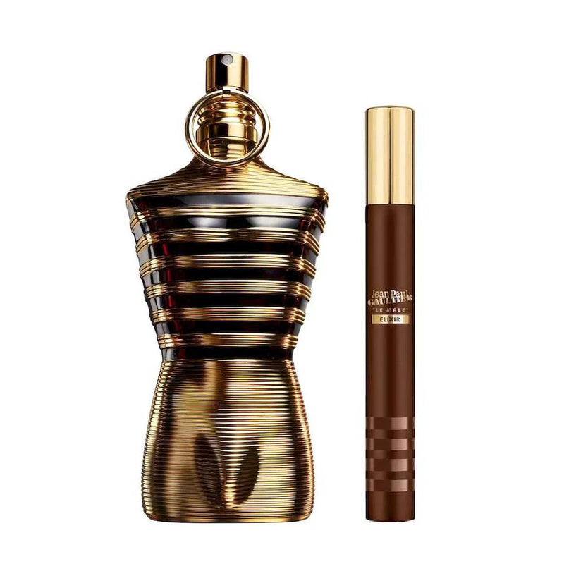 Jean Paul Gaultier Le Male Elixir For Men Parfum - Gift Set -(2 Pcs, 200ml+10ml)