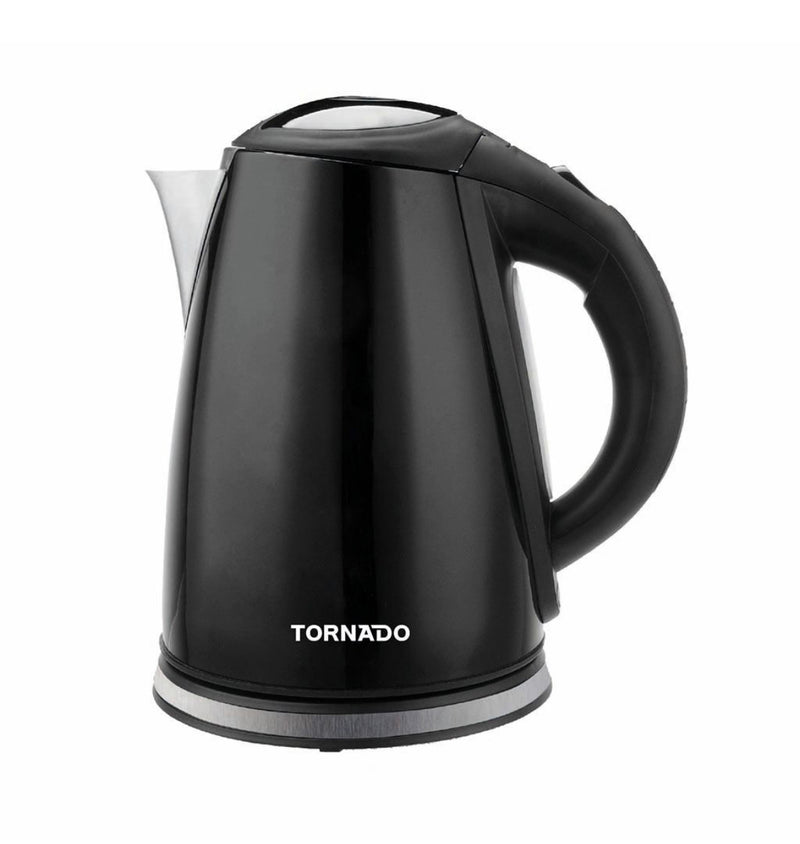 TORNADO Stainless Steel Kettle 1.8 Liter 1850-2200 Watt Black TKS-2218 B