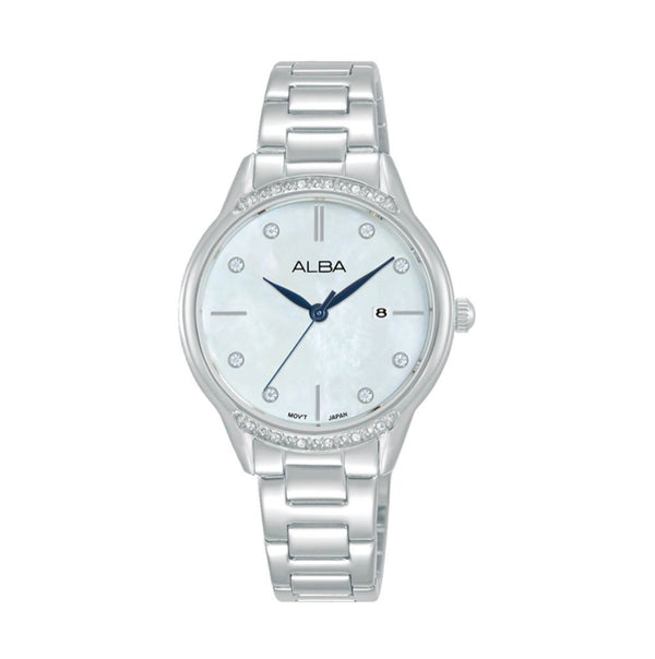 ALBA Ladies' Watch FASHION Stainless Band, White MOP Dial AH7AQ7X1