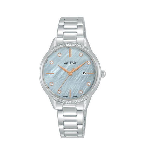 ALBA Ladies' Watch FASHION Stainless Band, Grey MOP Dial AH7AQ3X1