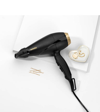 Babyliss AC 2000W 3-Heat 2-Speed Settings Hair Dryer, Black & Gold, 6704SDE