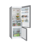 Bosch Series 6 free-standing fridge-freezer with freezer at bottom, glass door 193 x 70 cm Black KGN56LB3E9