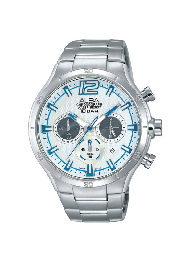 ALBA Men's Hand Watch ACTIVE Stainless Band, Silver Dial AT3927X1