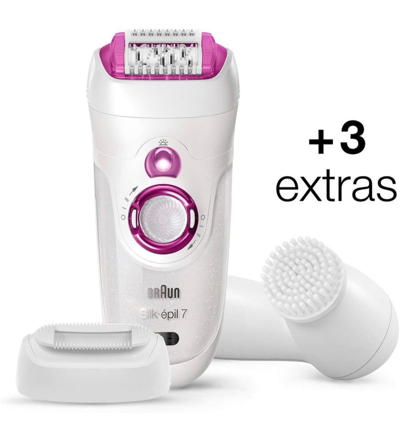 Braun Silk epil 7 - 7-539 Wet & Dry Legs , Body and Face Epilator and Shaver including a facial cleansing brush