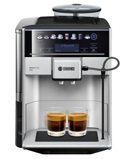 Bosch Fully automatic coffee machine Vero Barista 600 Silver, Removable Water Tank TIS65621RW