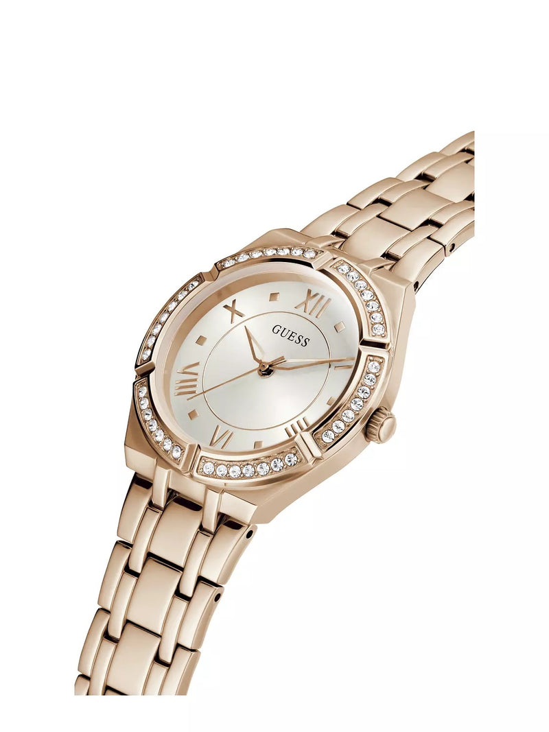 GUESS GW0033L3 ANALOG WATCH Women's White Sunray Dial Rose Gold Round Case/Rose Gold Stainless Steel Bracelet