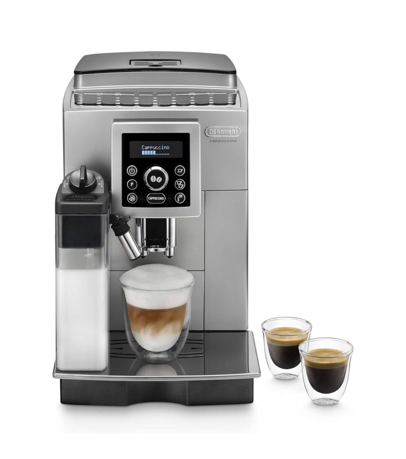 De'Longhi ECAM 23.460.SB Fully Automatic Coffee Machine (15 Bar Pressure, Automatic Cappuccino System, LCD Panel, Automatic Cleaning) 2 Years Warranty