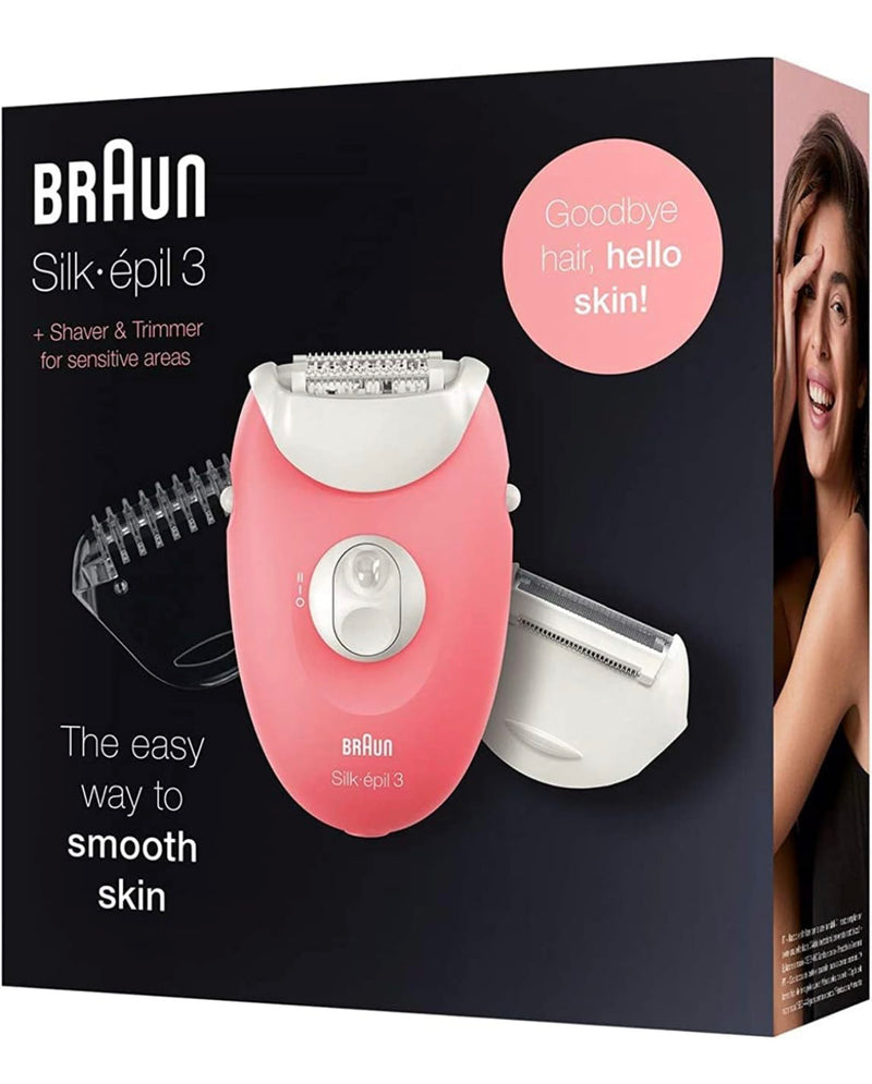 Braun silk epil 3 3-440 epilator for legs and body, including shaving attachment
