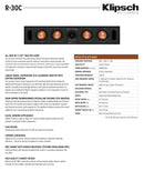 Klipsch R-30C
CENTER CHANNEL SPEAKER