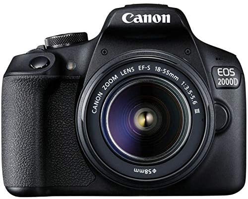 Canon EOS 2000D DSLR Camera, 24.1 MP, 18-55mm - Black