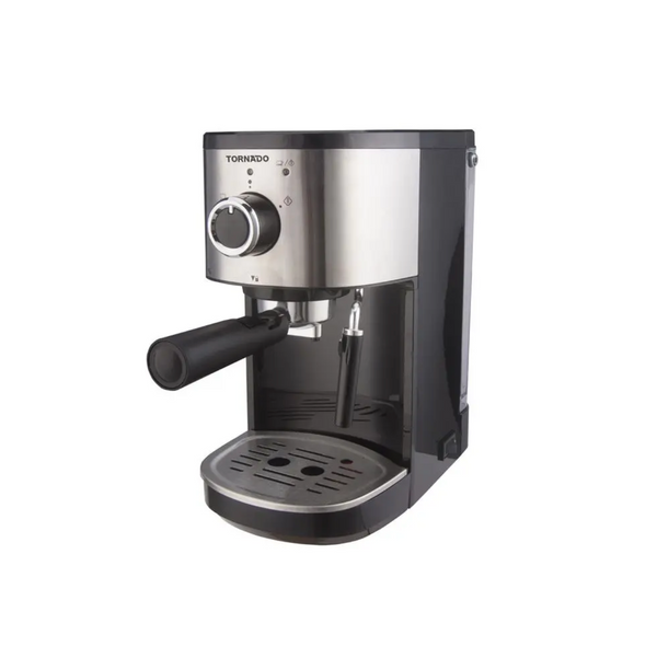Tornado Manual Espresso Coffee Maker, 15 Bar, 1450 Watt, Black Silver - TCM-14512ES