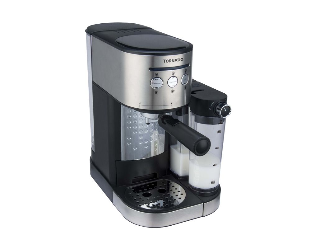 TORNADO Automatic Espresso Coffee Machine 15 Bar 1.2 Liter, 1230-1470 Watt in Black x Stainless Color TCM-14125